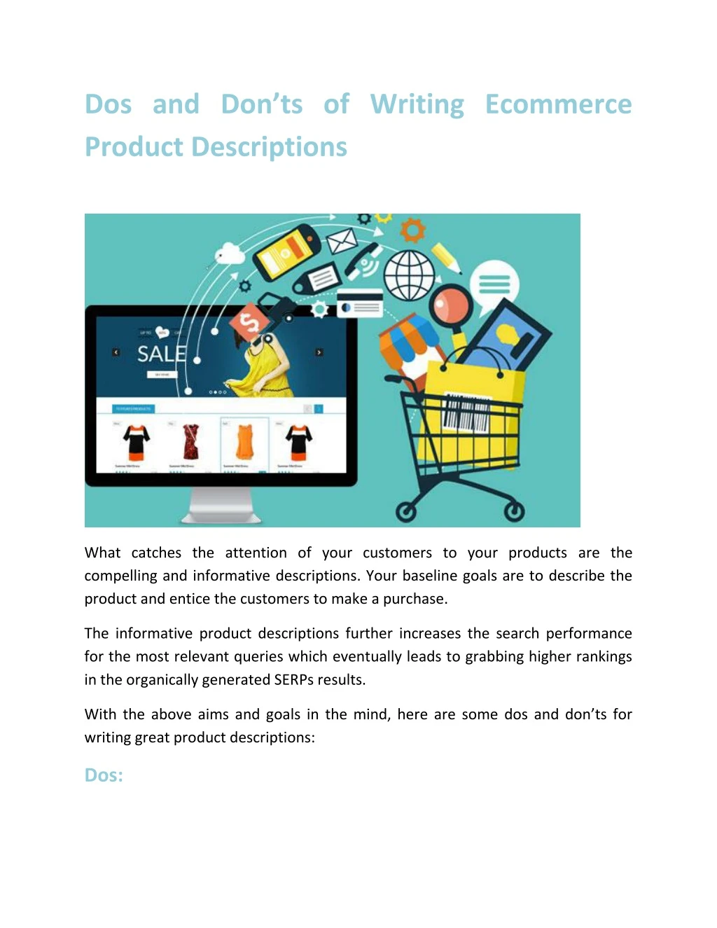 dos and do n ts of writing ecommerce product