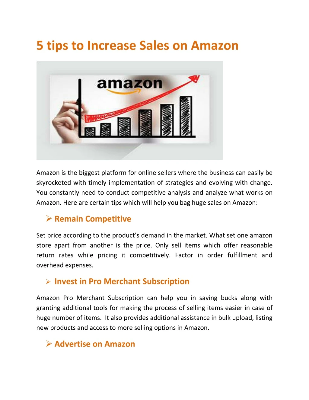 5 tips to increase sales on amazon