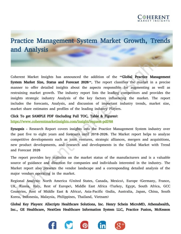 Practice Management System Market Growth, Trends and Analysis