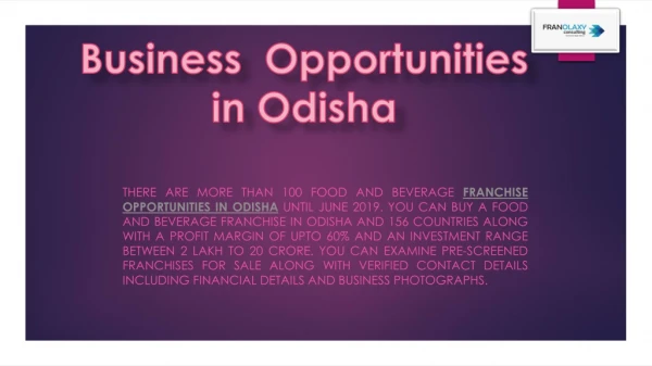 Business Opportunities in Odisha