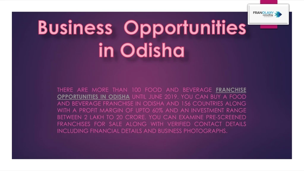 business opportunities in odisha