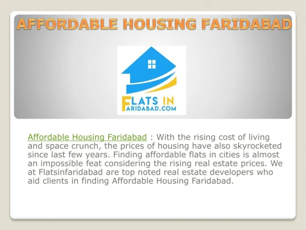 Affordable Housing in Faridabad
