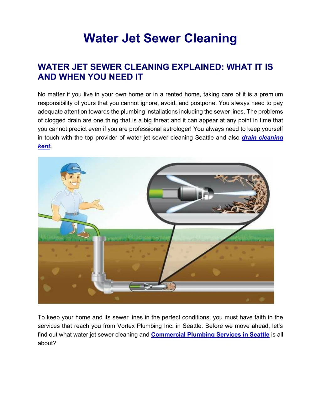 water jet sewer cleaning