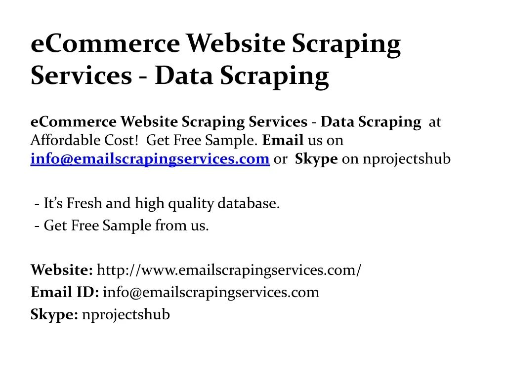 ecommerce website scraping services data scraping