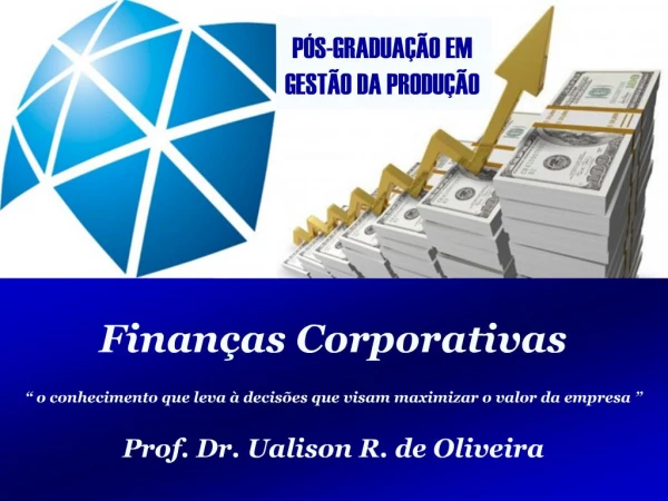 Engenharia de Produ o Custos Industriais Prof. Dr. Ualison R. de Oliveira