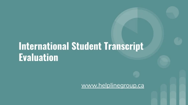 International Student Transcript Evaluation