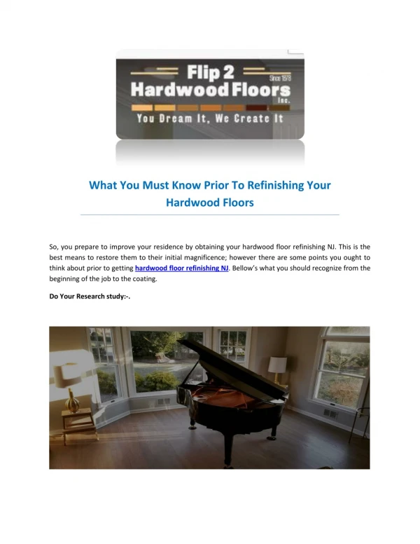 Flip 2 Hardwood Floors
