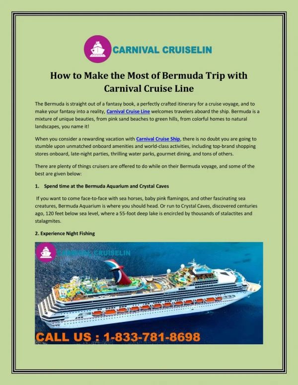 How to Make the Most of Bermuda Trip with Carnival Cruise Line