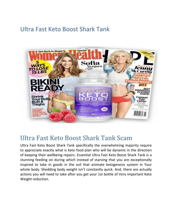 Ultra Fast Keto Boost Shark Tank