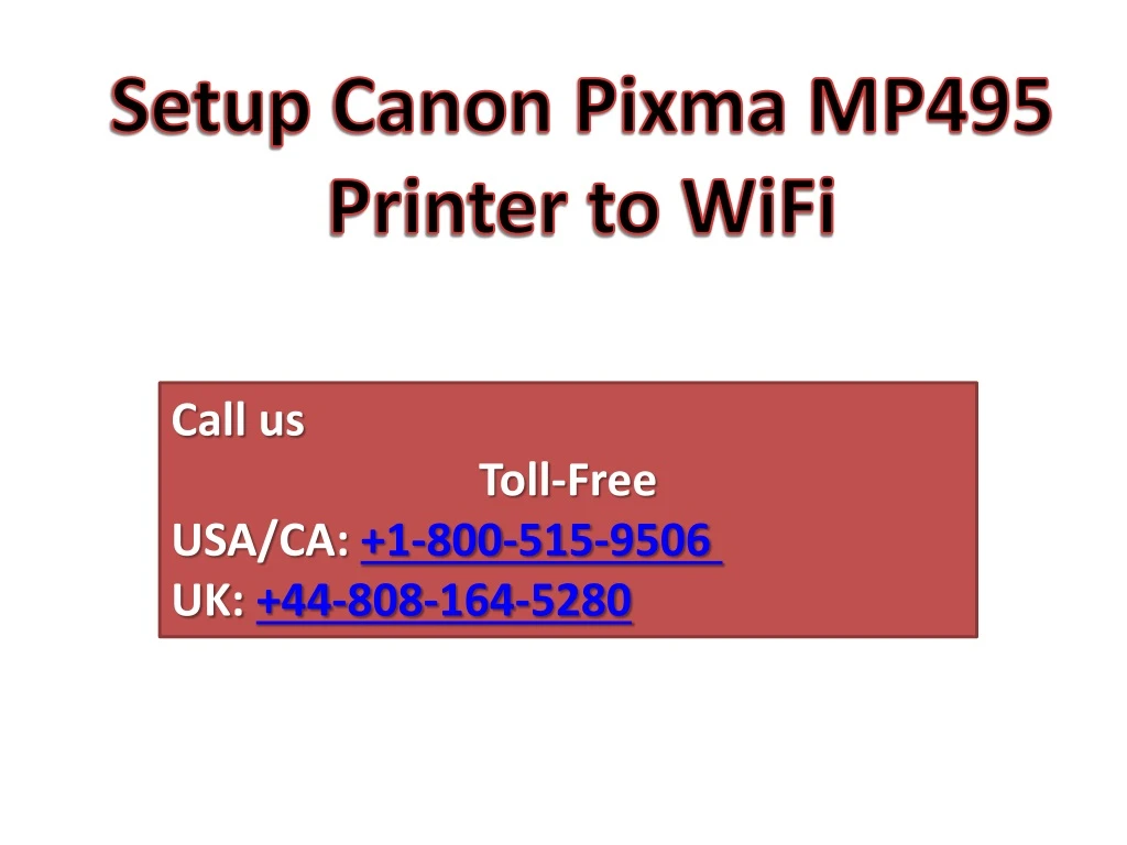 setup canon pixma mp495 printer to wifi