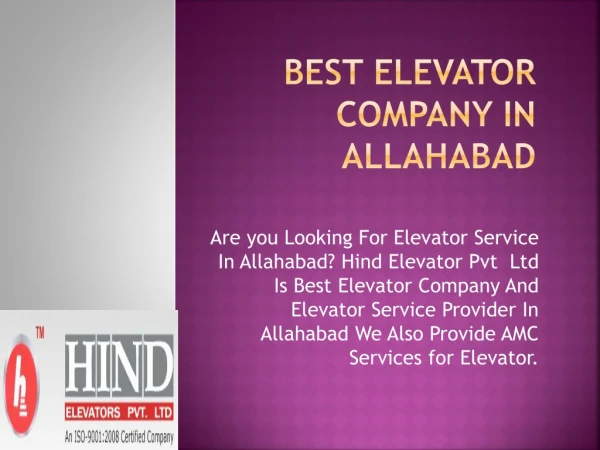 Best Elevator Company In Allahabad