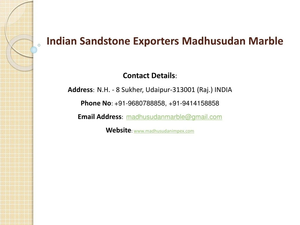 indian sandstone exporters madhusudan marble