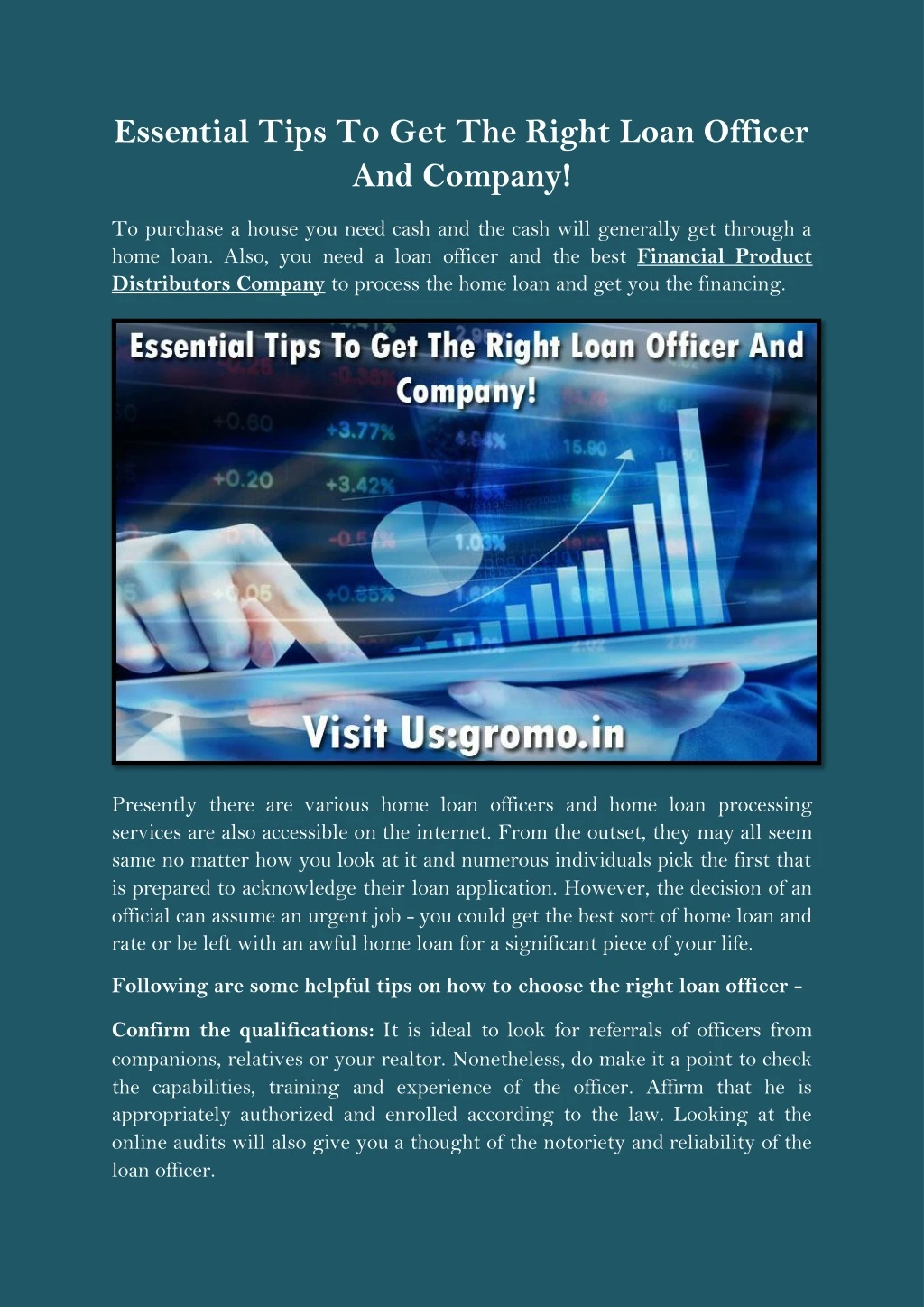 essential tips to get the right loan officer