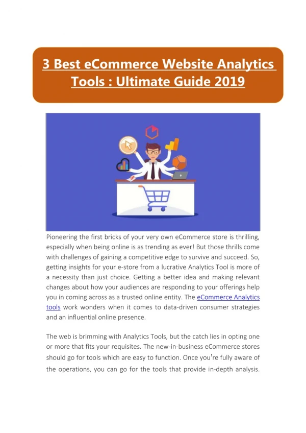 A Brief Details Of Analytics Tools For eCommerce Websites
