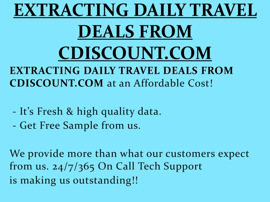 extracting daily travel deals from cdiscount com