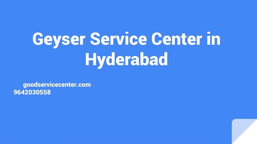 geyser service center in hyderabad
