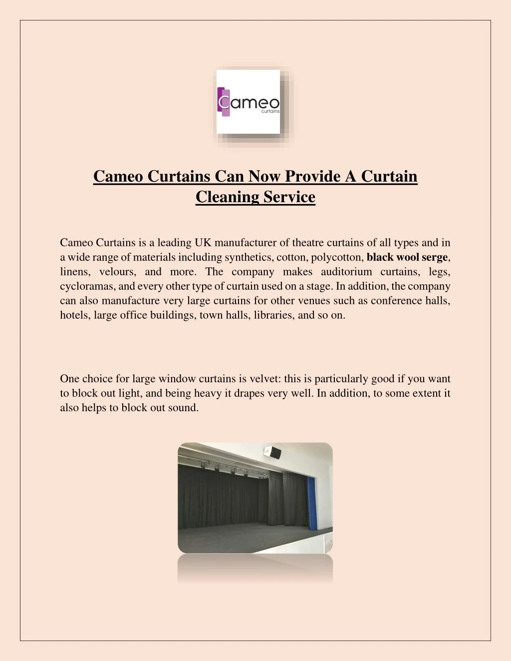cameo curtains can now provide a curtain cleaning
