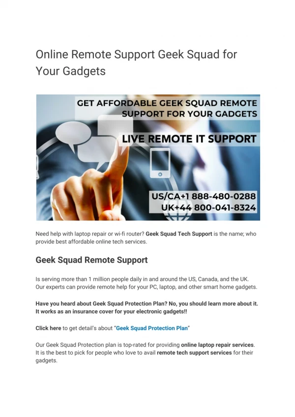 Online Remote Support Service | Geek for Tech