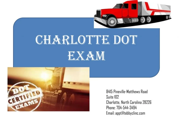 CHARLOTTE NC DOT EXAMS | DOT PHYSICAL COST