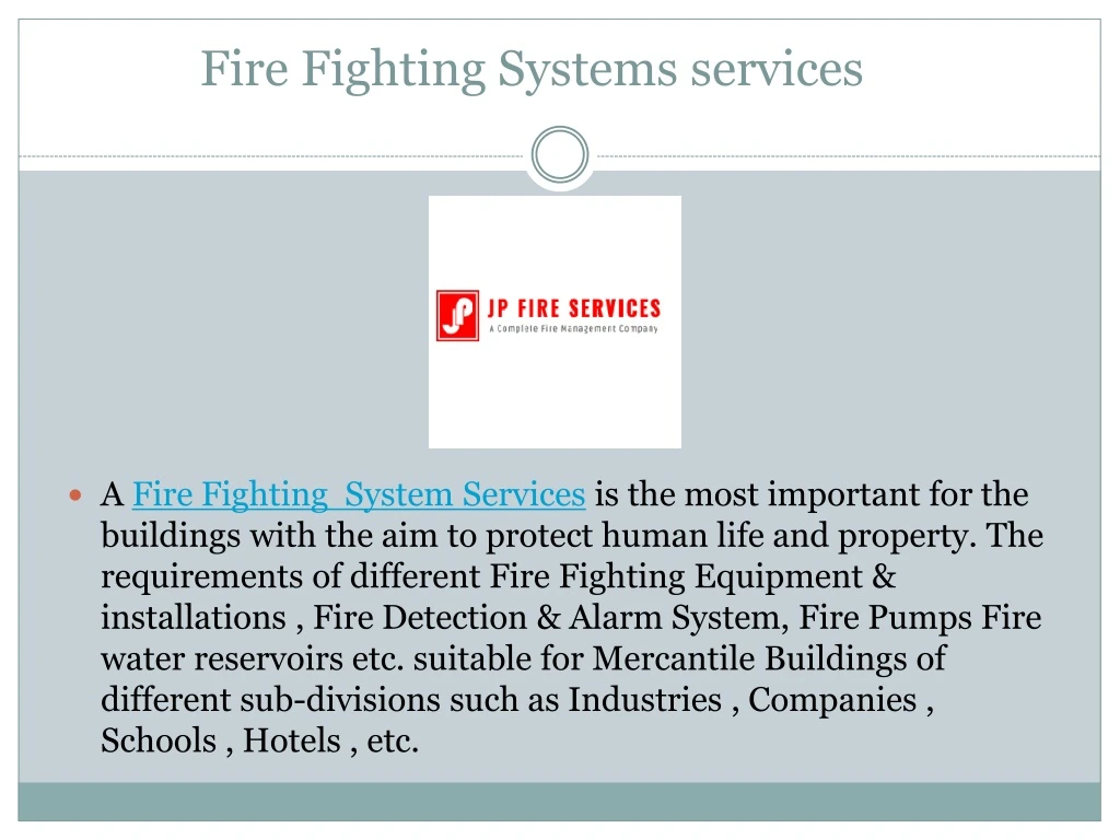 fire fighting systems services
