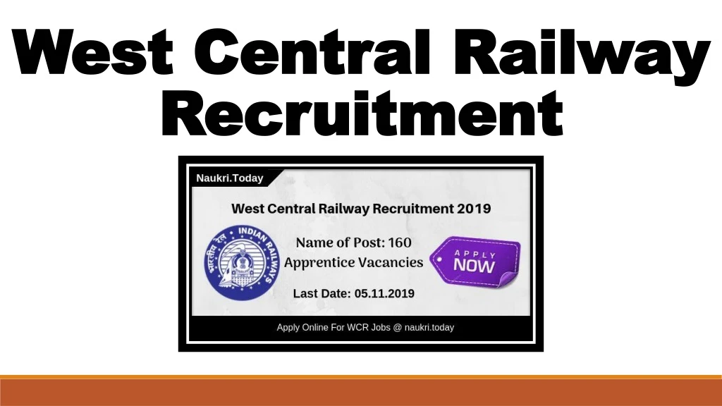 west central railway recruitment