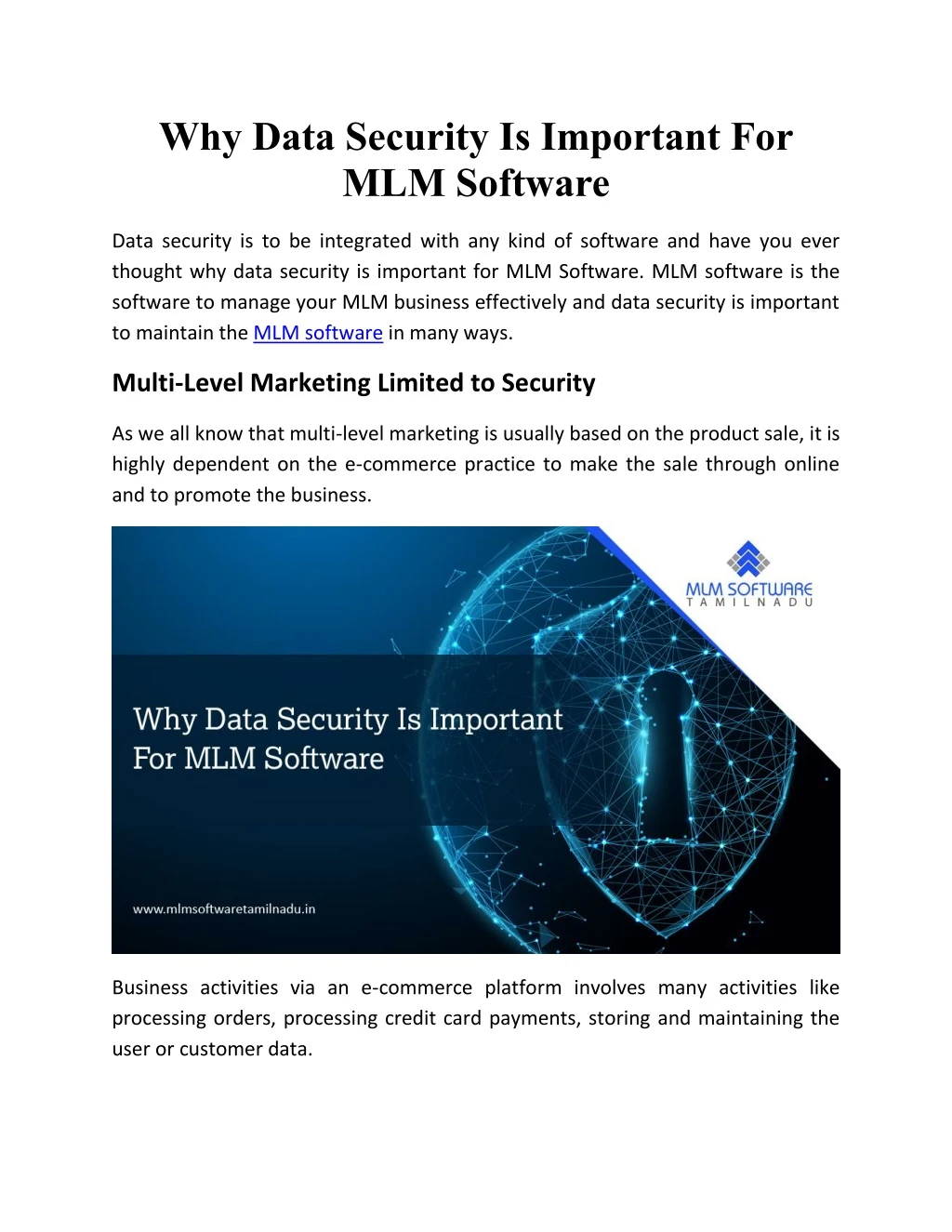 why data security is important for mlm software