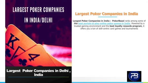 Online Largest Poker Companies in India