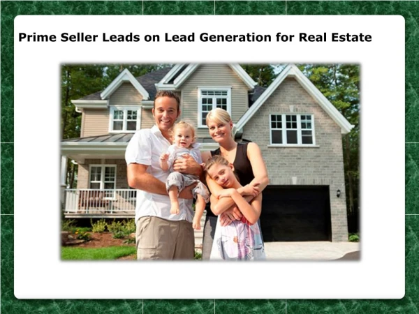 Prime Seller Leads on Lead Generation for Real Estate