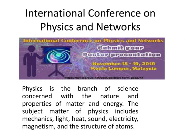 International Conference and Exhibition on PHYSICS