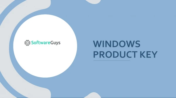 Find Windows Product Key