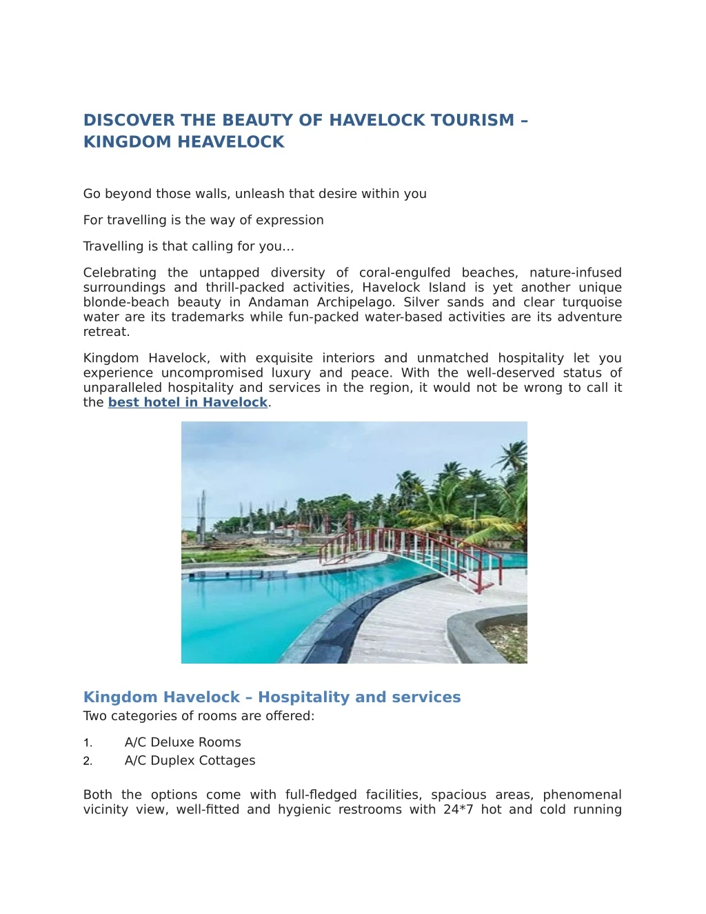 discover the beauty of havelock tourism kingdom