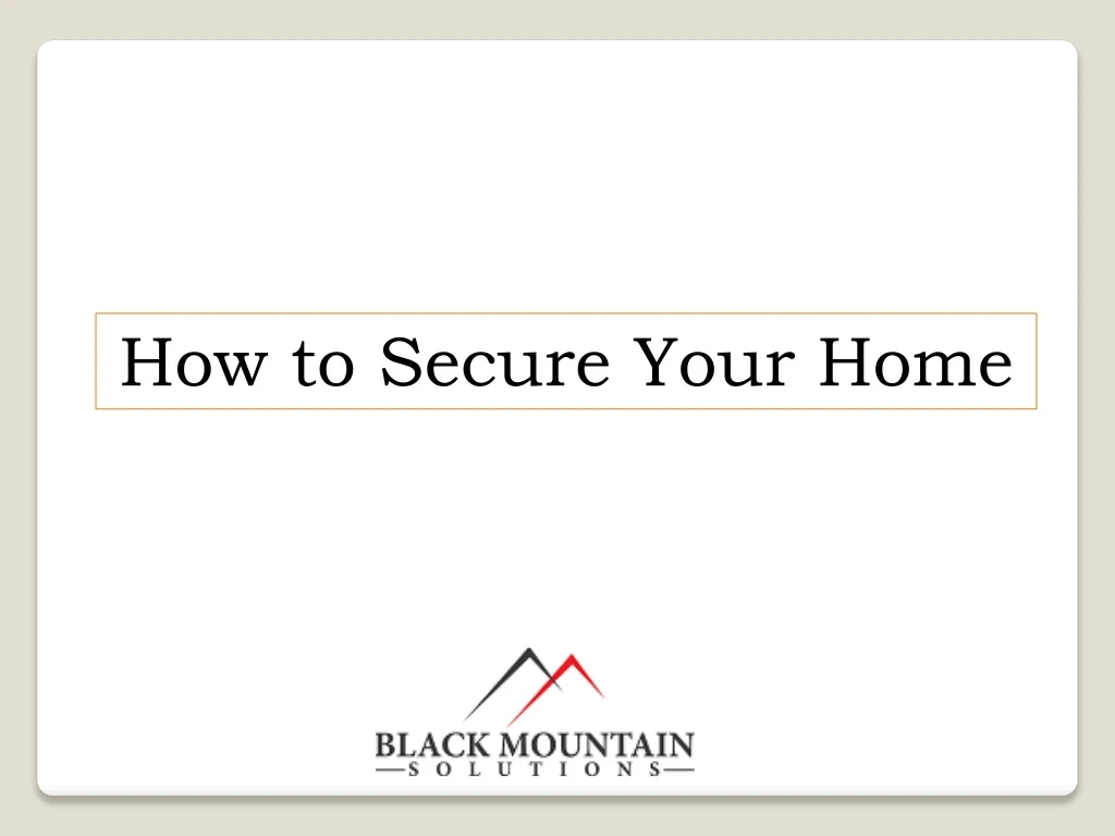 how to secure your home