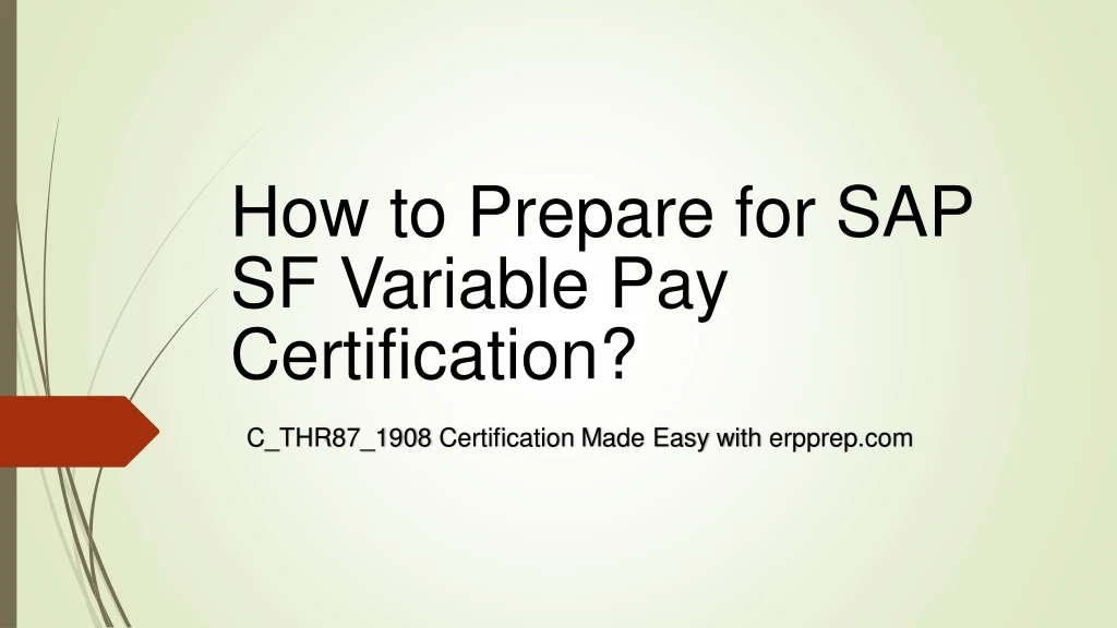 how to prepare for sap sf variable