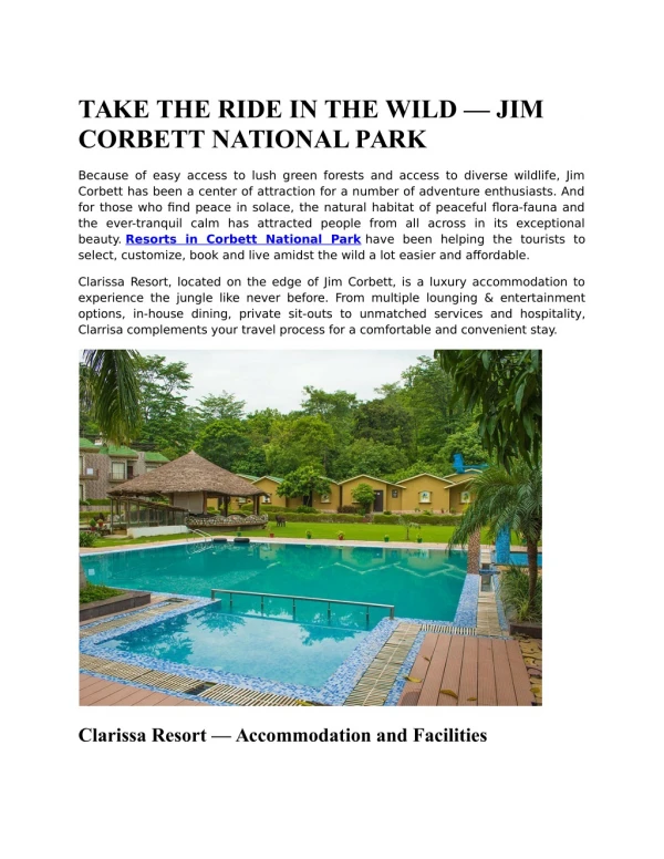TAKE THE RIDE IN THE WILD — JIM CORBETT NATIONAL PARK