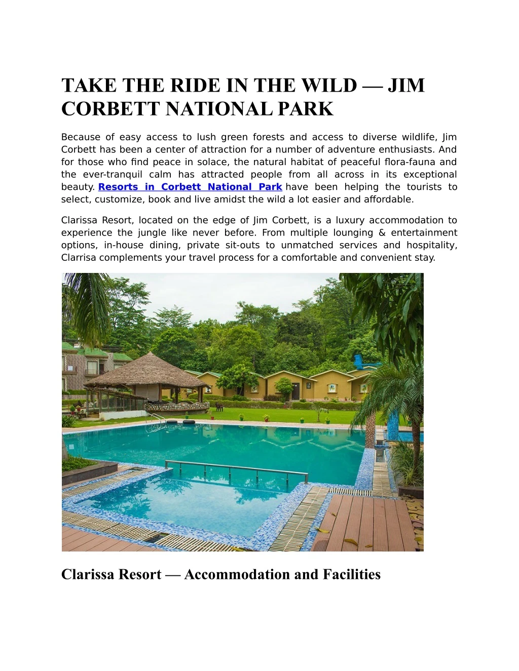 take the ride in the wild jim corbett national