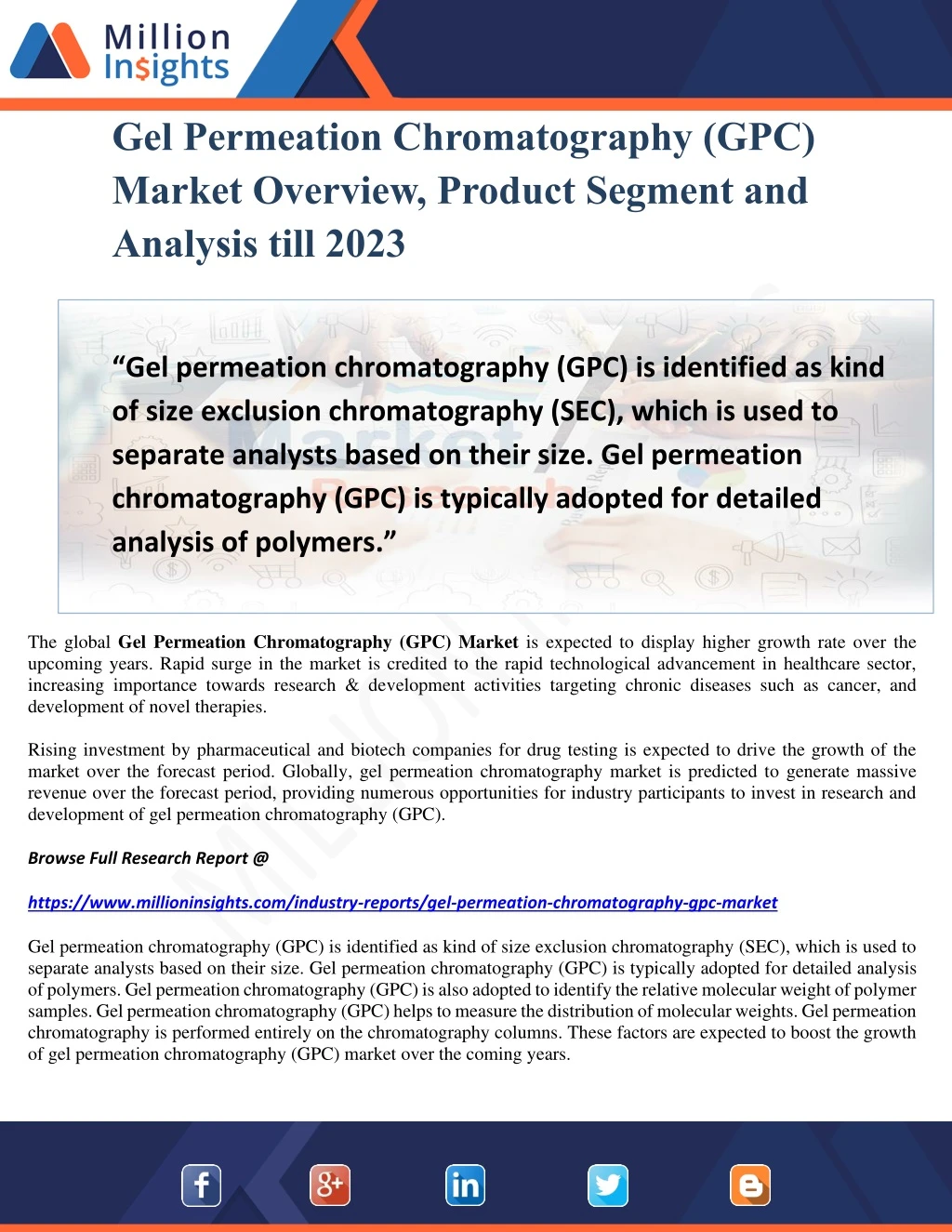gel permeation chromatography gpc market overview