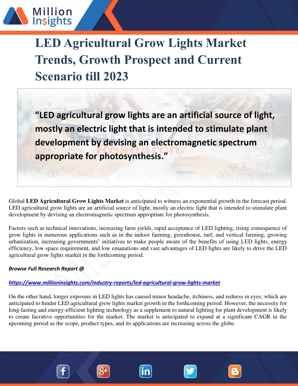 PPT - LED Agricultural Grow Lights Market Trends, Growth Prospect and ...