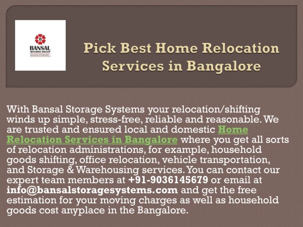 Pick Best Home Relocation Services in Bangalore
