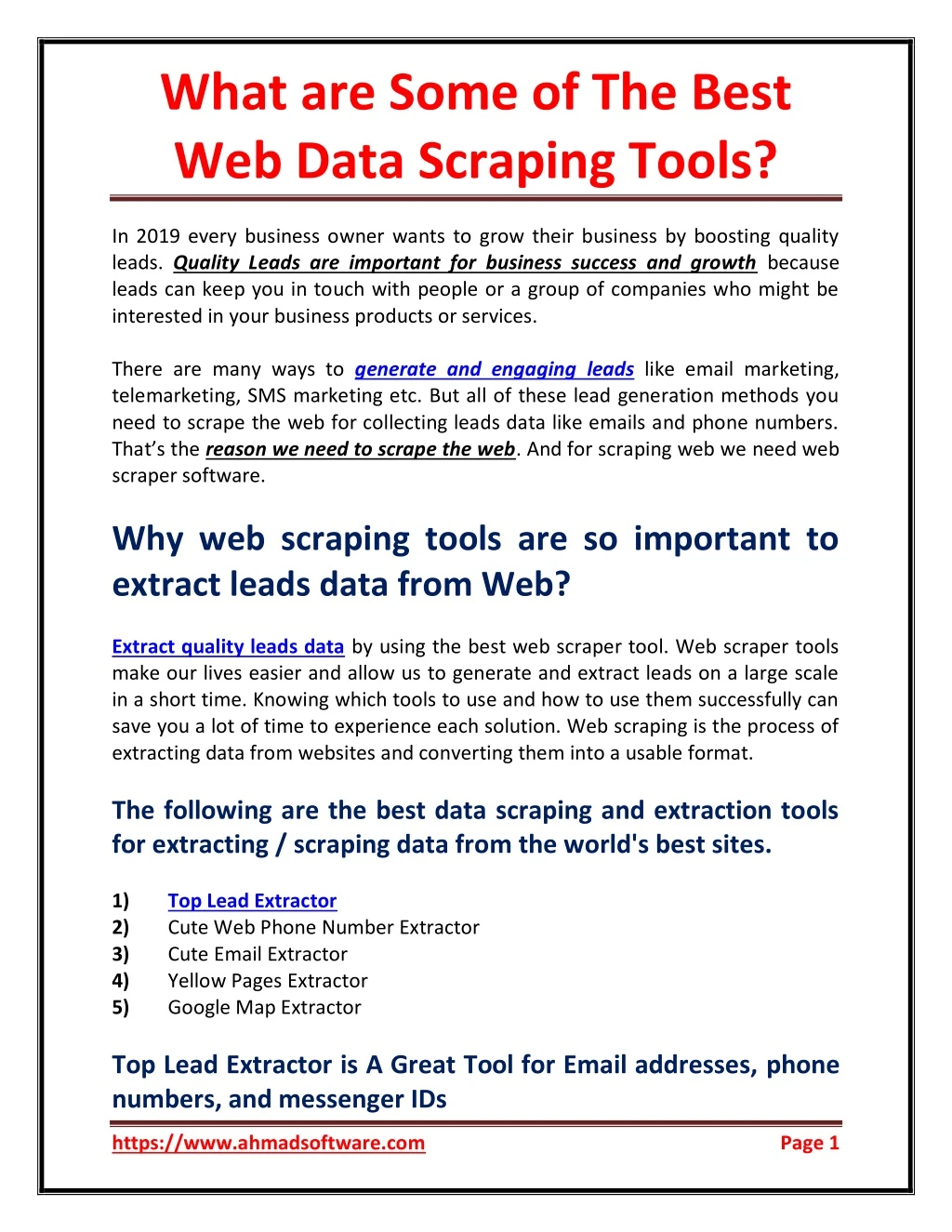 what are some of the best web data scraping tools