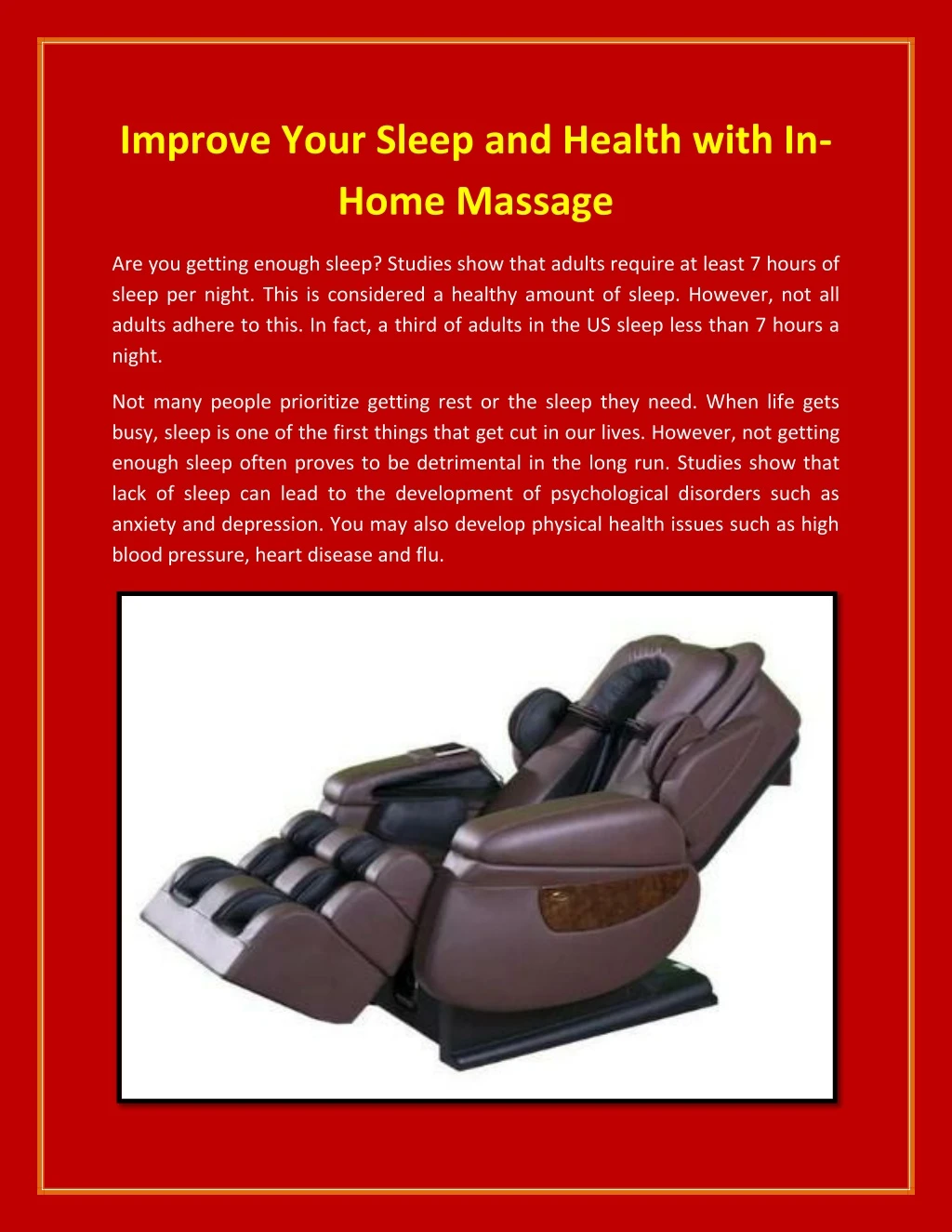 improve your sleep and health with in home massage