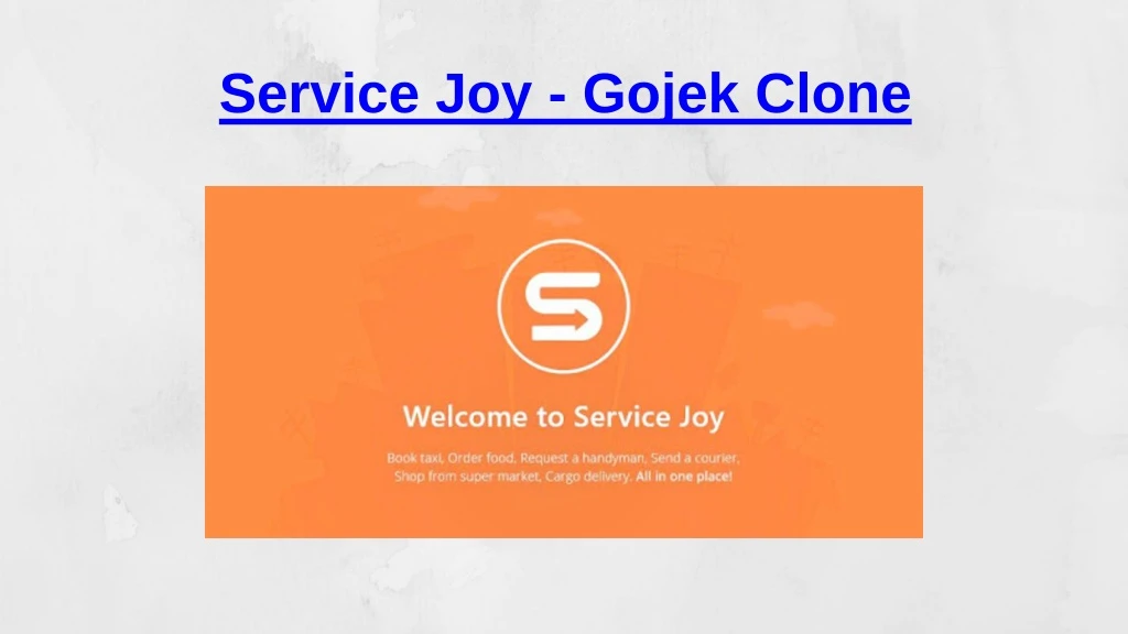 service joy gojek clone