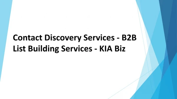 Contact Discovery Services | B2B List Building Services - KIA Biz