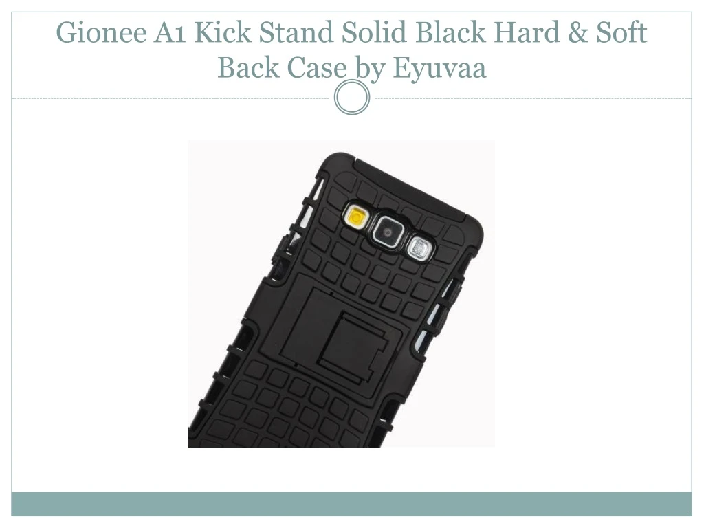 gionee a1 kick stand solid black hard soft back case by eyuvaa