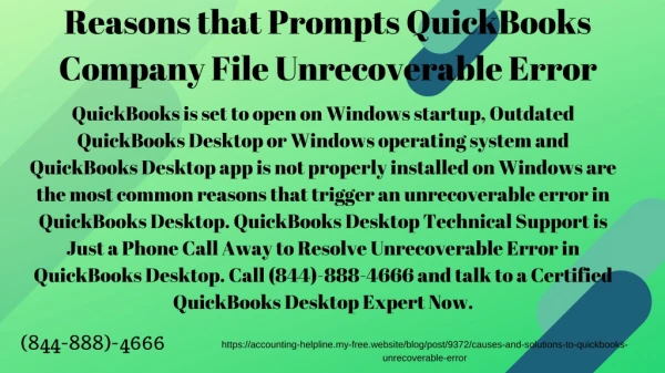 Methods to Resolve QuickBooks Desktop Unrecoverable Error