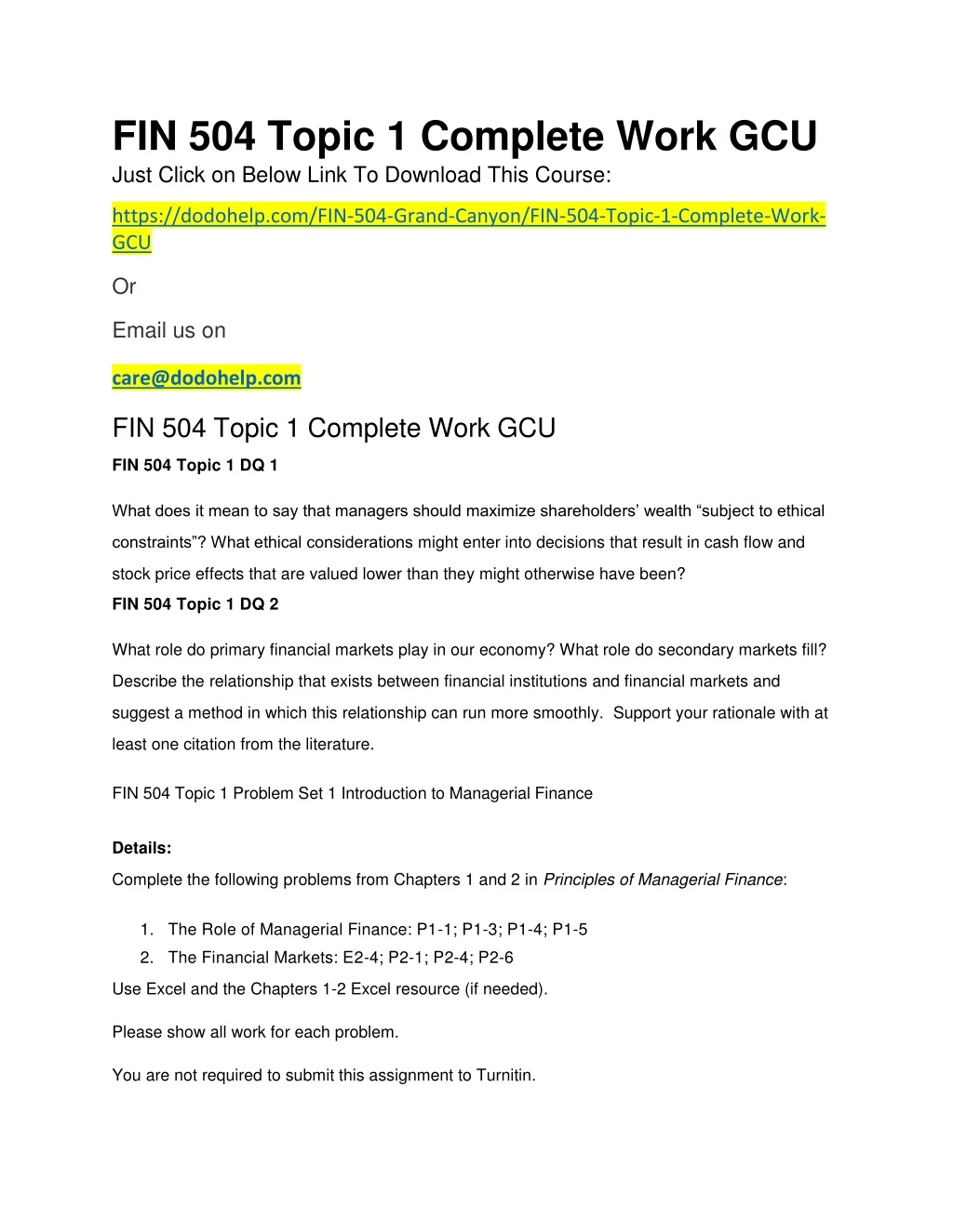 fin 504 topic 1 complete work gcu just click