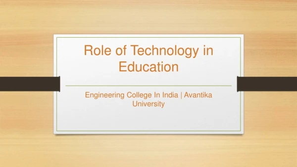 Role of Technology in Education - Avantika University