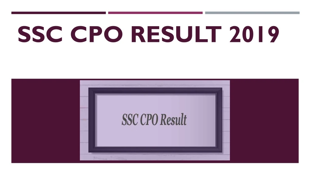 ssc cpo result 2019