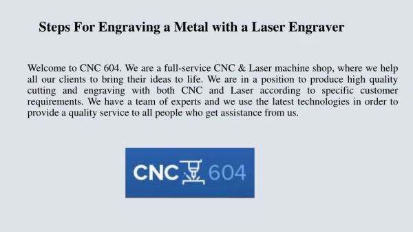 Steps For Engraving a Metal with a Laser Engraver