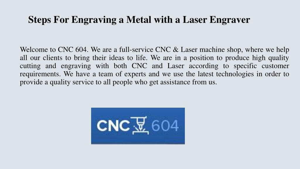 steps for engraving a metal with a laser engraver