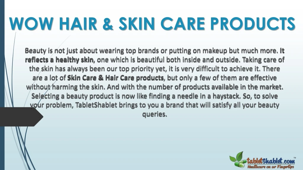 wow hair skin care products